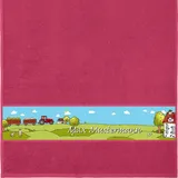 Erwin Müller Handtuch mit Namen - personalisiert - Motiv Kinder - Bauernhof - viele Farben & Motive - Dusch-Handtuch - Fuchsia - Größe 50x100 cm - persönliches Geschenk mit Wunsch-Name