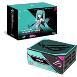 Asus ROG Thor Platinum III Hatsune Miku Edition ARGB Gaming Netzteil (ATX 3.1 kompatibel, 80Plus Platinum, GaN-MOSFET, GPU-First-Spannungsmessung, magnetisches OLED-Display, Blau, Grün, Pink)