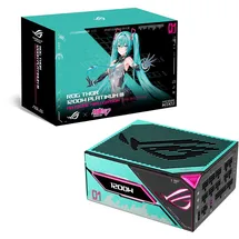 Asus ROG Thor Platinum III Hatsune Miku Edition ARGB Gaming Netzteil (ATX 3.1 kompatibel, 80Plus Platinum, GaN-MOSFET, GPU-First-Spannungsmessung, magnetisches OLED-Display, Blau, Grün, Pink)