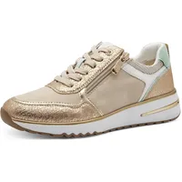 Marco Tozzi Damen Sneaker flach mit Reißverschluss Chunky-Sohle, Gold (Gold Comb), 38 EU