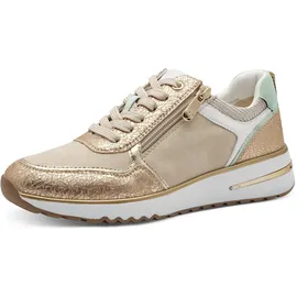Marco Tozzi Damen Sneaker flach mit Reißverschluss Chunky-Sohle, Gold (Gold Comb), 38 EU