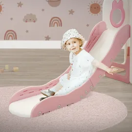 joyz Rutsche 3 in 1 Weiß-Rosa Kunststoff