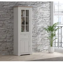 Forte Vitrine Iloppa 76 x 44,3 x 209,8 cm Braun/Weiß
