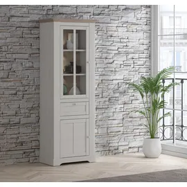 Forte Vitrine Iloppa 76 x 44,3 x 209,8 cm Braun/Weiß