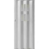Vivaldi Falttür H. 202 cm Türbreite bis 96 cm Schiebetür weiß gewischt Fenster pgl281 (1 Karton, 1-St., 1 Set), teils vormontiert weiß