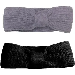 CAPELLI NEW YORK Strick-Stirnband mit Knoten Winter-Stirnband Kopfbedeckung Lila oder Schwarz - 