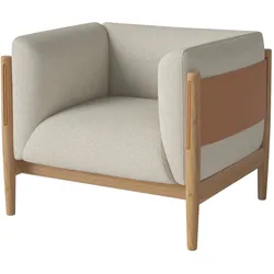 Bolia - Dive Sessel, Paza, beige / cognac Vollnarbenleder