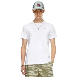 Diesel Herren T-Shirt - T-MIEGOR, Kurzarm, Rundhals, Baumwolle, Logo, einfarbig Weiß L