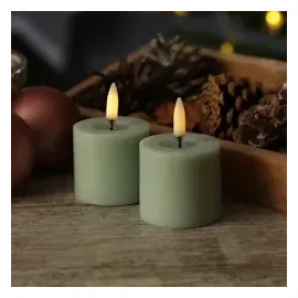 uYuni LED Mini Kerze Thea Uyuni H 4,5 cm grün