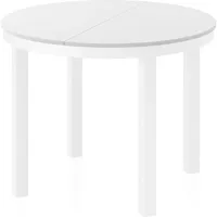 WFL GROUP Esstisch, Weiß, Rund,Rund, 100x76x100 cm, Esszimmer, Tische,