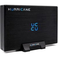 HURRICANE GD35612 320GB Aluminium Externe Festplatte, 3.5" USB 3.0, Desktop Speicher mit Netzteil für PC, Laptop, Notebook kompatibel mit Windows, Mac, Linux -schwarz