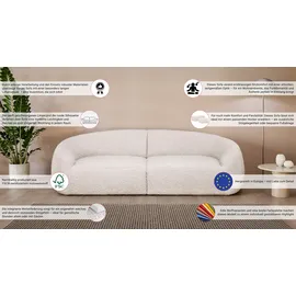 LeGer Home by Lena Gercke Big-Sofa "YANI, Designersofa, organische Form, Maße B/T/H: 240/64/81 cm", beige (dunkelbeige), B:240cm H:81cm T:100cm, 100% Polyester, LEGER HOME BY LENA GERCKE, Sofas, Big-Sofa, mit Wellenunterfederung, auch in Bouclé, passend zur Serie
