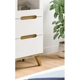 inn.furn Highboard 100 x 140 cm Weiß / Eiche