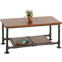 MCW Couchtisch MCW-N27, Wohnzimmertisch Tisch Sofatisch Beistelltisch, Industrial Massiv-Holz