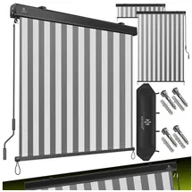 Kesser Senkrechtmarkise Außenrollo 180 x 250 cm Grau/Weiß