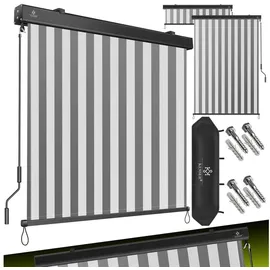 Kesser Senkrechtmarkise Außenrollo 180 x 250 cm Grau/Weiß