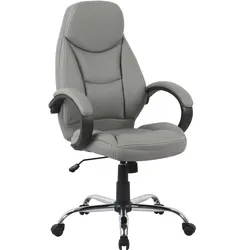 Chefsessel INOSIGN "Veronika, Bürostuhl", grau, B:68cm H:111cm T:68cm, Kunstleder, Stühle, komfortabel gepolstert, Kunstleder