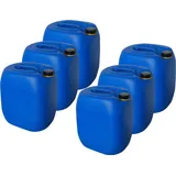 6 x 30 Liter Kanister Wasserkanister Campingkanister Farbe blau inkl. Schraubverschluss (6x30 knb) - Blau