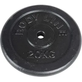 Bodyline 20 kg Gusseisen Scheibe Langhantel schwarz