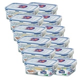 Lock & Lock 12er Set Frischhaltebox rechteckig 350ml 135x102x52mm HPL806