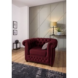 Home Affaire Chesterfield-Sessel »New Castle«, hochwertige Knopfheftung, B/T/H: 104/86/72 cm rot