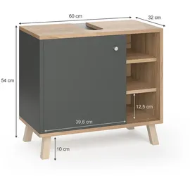 Vicco Waschtischunterschrank 60 x 54 cm Anthrazit