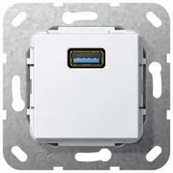 Gira Einsatz USB 3.0 Typ A Kabelpeitsche (reinweiß, glänzend)