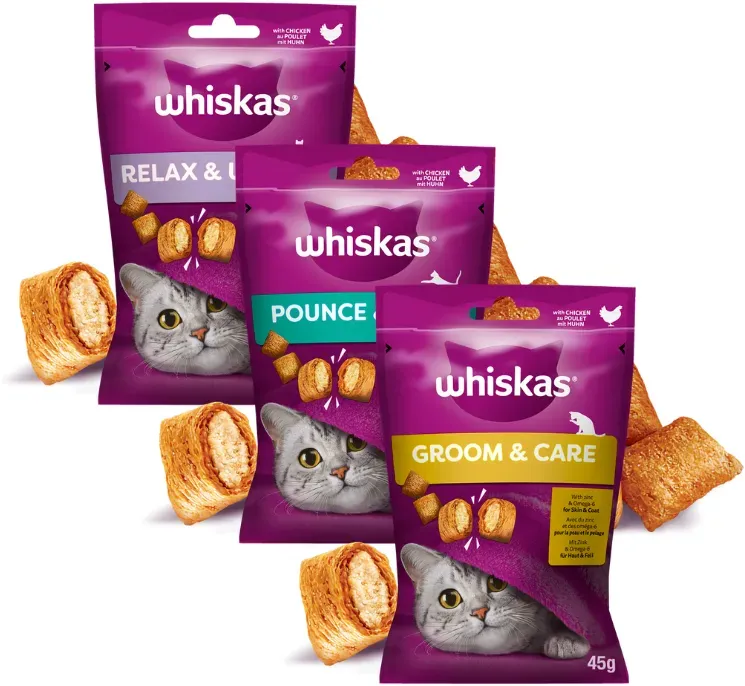 WHISKAS  3x45g Katzenleckerli, mit Huhn (Rabatt für Stammkunden 3%)