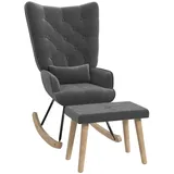 Homcom Schaukelsessel, Dunkelgrau, Kunststoff, 96x101x66 cm, Wohnzimmer, Sessel, Relaxsessel