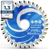 FALKENWALD ® Akku Sägeblatt 85x15 mm - Ideal für Holz, Metall & Alu - Kompatibel mit Bosch GKS 12v-26 & Makita Mini Handkreissäge - Universal Saegeblatt 85 x 15 aus hochwertigem Hartmetall