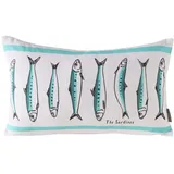 Boltze Sardine 50 x 30 cm Türkis/Weiß