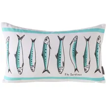 Boltze Sardine 50 x 30 cm Türkis/Weiß