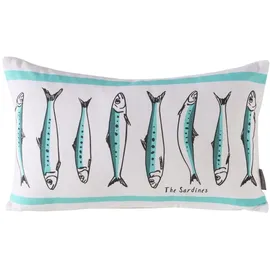 Boltze Sardine 50 x 30 cm Türkis/Weiß