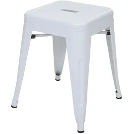 Mendler Hocker HWC-A73, Metallhocker Sitzhocker, Metall Industriedesign stapelbar ~ weiß