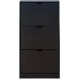 Mobili Rebecca Schuhschrank Schwarz Holzwerkstoff, Rechteckig, 60x119x23 cm, Garderobe, Schuhaufbewahrung, Schuhkipper