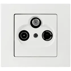 Günsan Moderna Multimedia Sat TV Radio End Antennendose Weiss