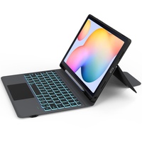 ROOFEI Galaxy Tab S6 Lite Hülle mit Tastatur QWERTZ : 7-Farbige Beleuchtung Tastatur mit Trackpad, All-in-one Tastatur Hülle mit Stifthalter für Samsung Galaxy Tab S6 Lite 10,4'' 2020/2022