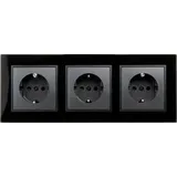 McPower Steckdosen Set McPower Flair ''Beginner 3S-Style'' anthrazit + Glasrahmen