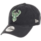 New Era Milwaukee Bucks NBA Team Black 9Twenty Unstructured Strapback Cap - One-Size
