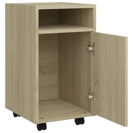 vidaXL Beistellschrank mit Rollen Räuchereiche 33x38x60 cm