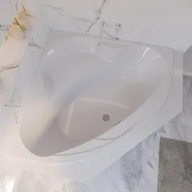 Schulte Coralia Eckbadewanne 140 x 140 cm (inkl. Wannenträger und Ablauf)