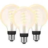 Philips Hue Filamentlampe White Ambiance Globe E27 3er-Pack