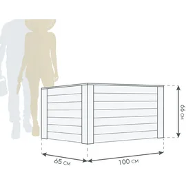 Westmann Hochbeet Klassik 100 100 x 65 x 66 cm Natur