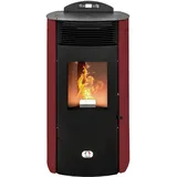 STUFE A PELLET ITALIA Siberia Aria New 18 KW Doppel Kanalisieren WiFi | Pelletöfen Effizienz 91% Heizt 180m2 Autonomie 30 Std Programmierbar WiFi-Steuerung 5 Kräfte 24 Monate Garantie Rot