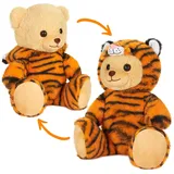 brubies Teddy Tiger - 25 cm Teddybär im Tigerkostüm mit Kapuze - Plüschtier für kuschelige Abenteuer - Kuscheltier Geschenk für Kinder