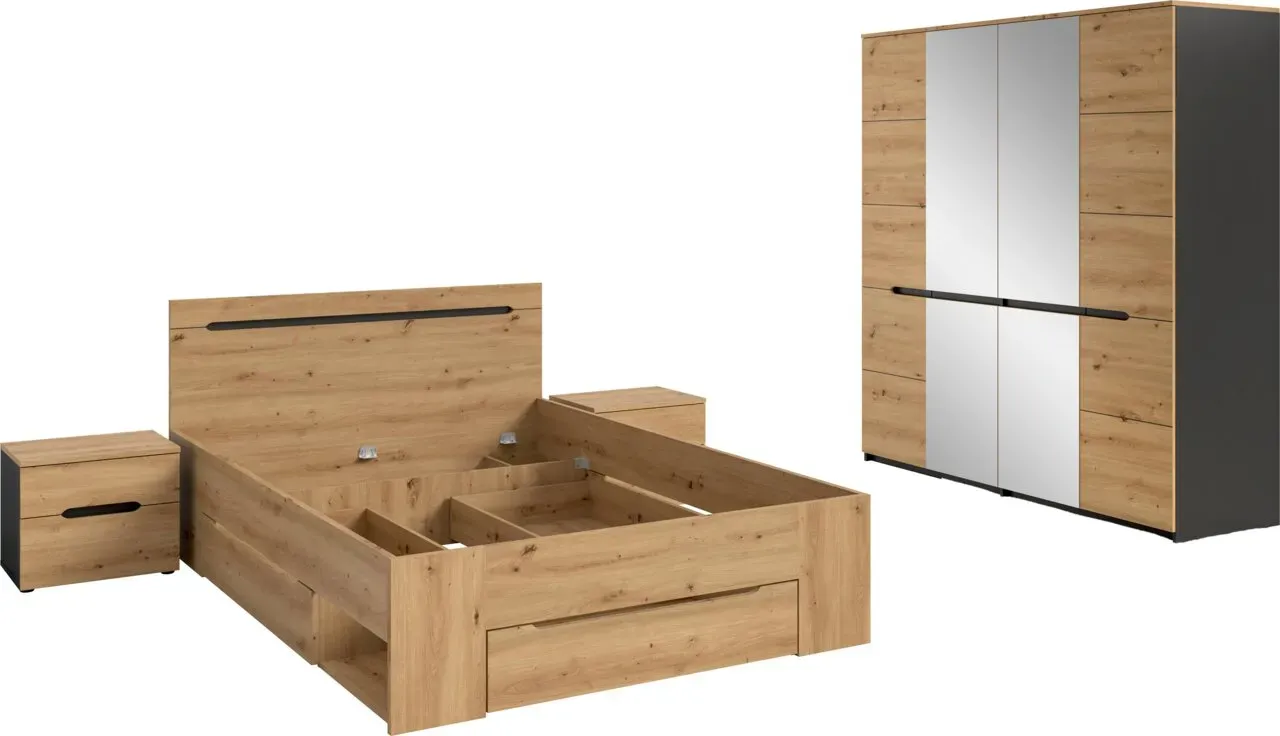 MID.YOU Schlafzimmer-Set CANU - B/H/T ca. 1.00x1.00x1.00
