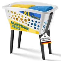 Gardissimo Wäschekorb Wäschesammler mit klappbaren Beinen 50L weiß