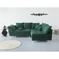 COLLECTION AB Ecksofa "Innsbruck L-Form" Sofas Gr. B/H/T: 247cm x 87cm x 189cm, Microfaser PRIMABELLE, Recamiere beidseitig montierbar, Inklusive loser Zier- und Rückenkissen, grün (flaschengrün) inklusive Federkern, Recamiere links oder rechts montierbar