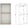 marmex möbel TRES Garderobenschrank 100x51x206cm Beige/Grau