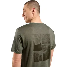 Odlo X Pow Merino Tencel Kurzarm-t-shirt - vetiver melange - XL